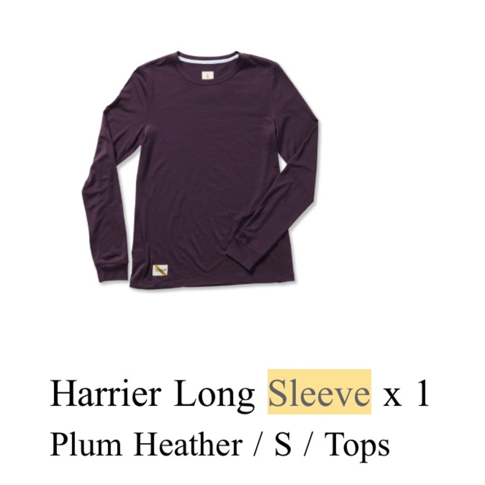 Tracksmith Harrier Long Sleeve - Women’s S - Plum